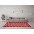 thumbnail image 3 of Ahgly Company Machine Washable Indoor Rectangle Checkered Red Modern Area Rugs, 5' x 8', 3 of 4