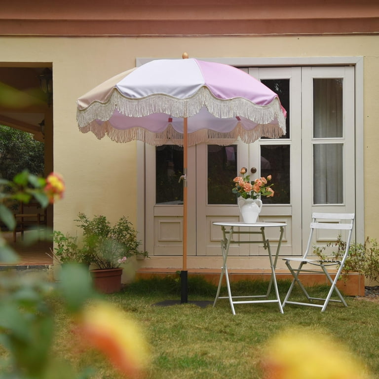 LAGarden 6Ft UV-Resistant Patio Umbrella with Tassels LAGarden 6Ft UV-Resistant Patio Umbrella with Tassels