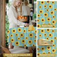 thumbnail image 4 of Sunflower and Plank Blue Pattern Round Tablecloth 70"x70", Wrinkle Resistant Wipeable Table Cover for Kitchen Dining Room Picnic Patio and Party, 4 of 5