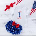 thumbnail image 2 of Sgkm 4th of July Outfits for Girls 3pcs Letter Romper Star Tutu Pants Matching Headband Baby Clothing Set Hot Pink 9-12 Months, 2 of 8