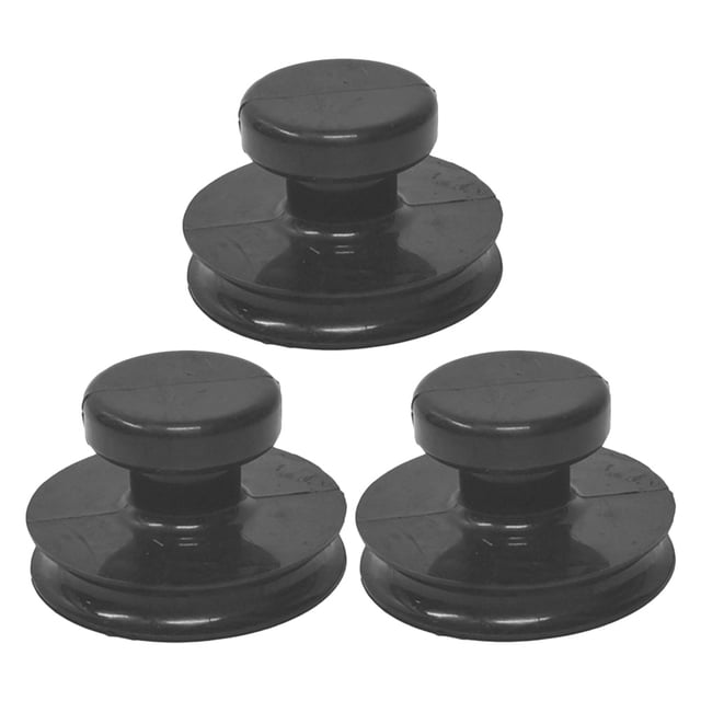 MOVTOTOP Bol de Méditation Poignée de Levage 3 Pcs Rond en Caoutchouc Noir Fixation Stable