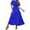 03# Blue, variant on Women's Summer Casual Short Flutter Sleeve Round Neck Smocked Waist Tiered Boho Flowy Maxi Dress Hot Pink S