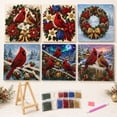 thumbnail image 5 of Cardinals Diamond Art Craft Kit with Crystal Pearl Beads 3d Pearl Art Diy Craft Wall Decor Diamond Art Kits Christmas Holiday Present for Adults & Kids, 5 of 7