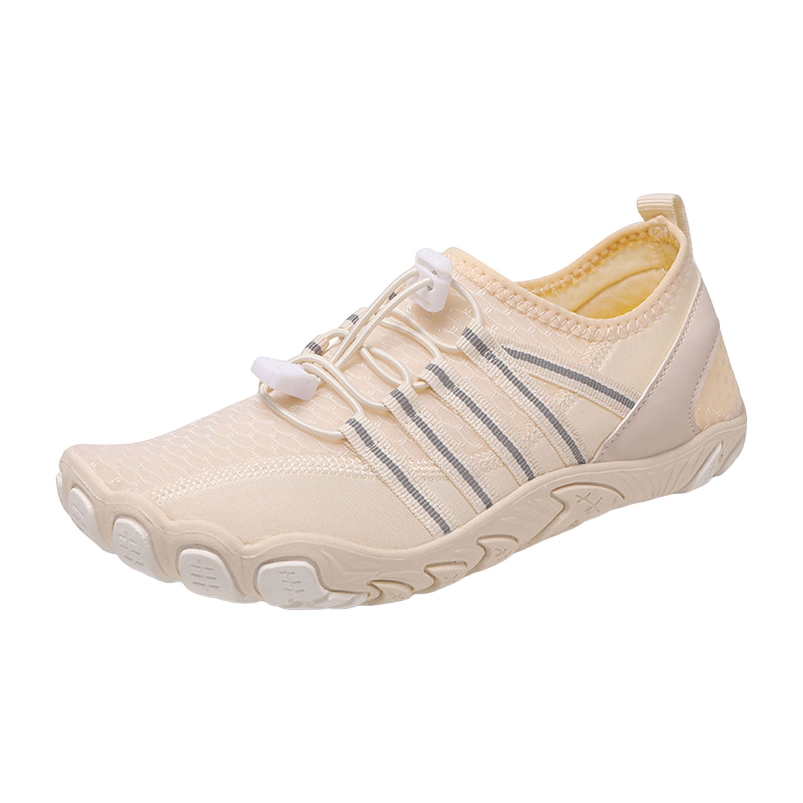 Barefoot Shoes Women Men Footwear Wide Toe Box Sneakers Running HIking Shoes Breathable Mesh Athletic Shoes Beige Size 9