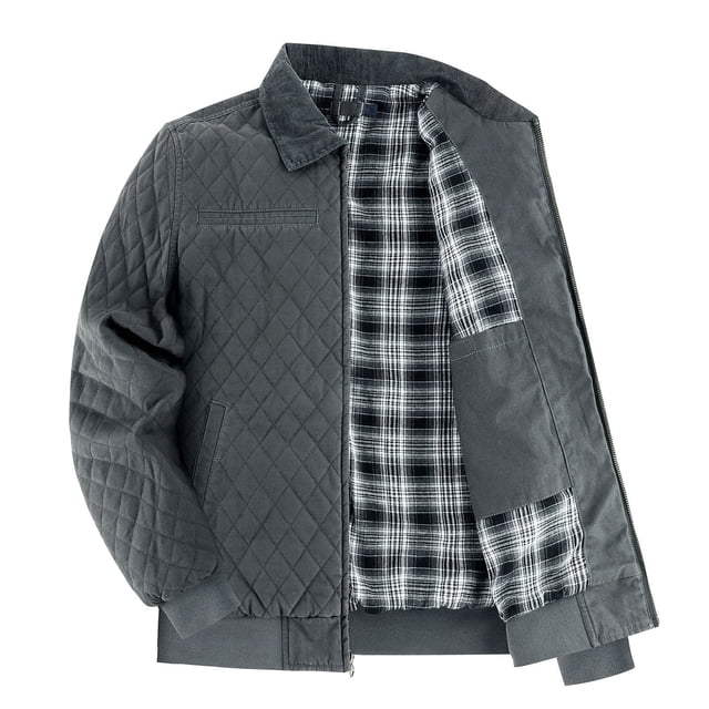 Ceisia Men's casual solid color zipper coat long sleeve outerwear Gift