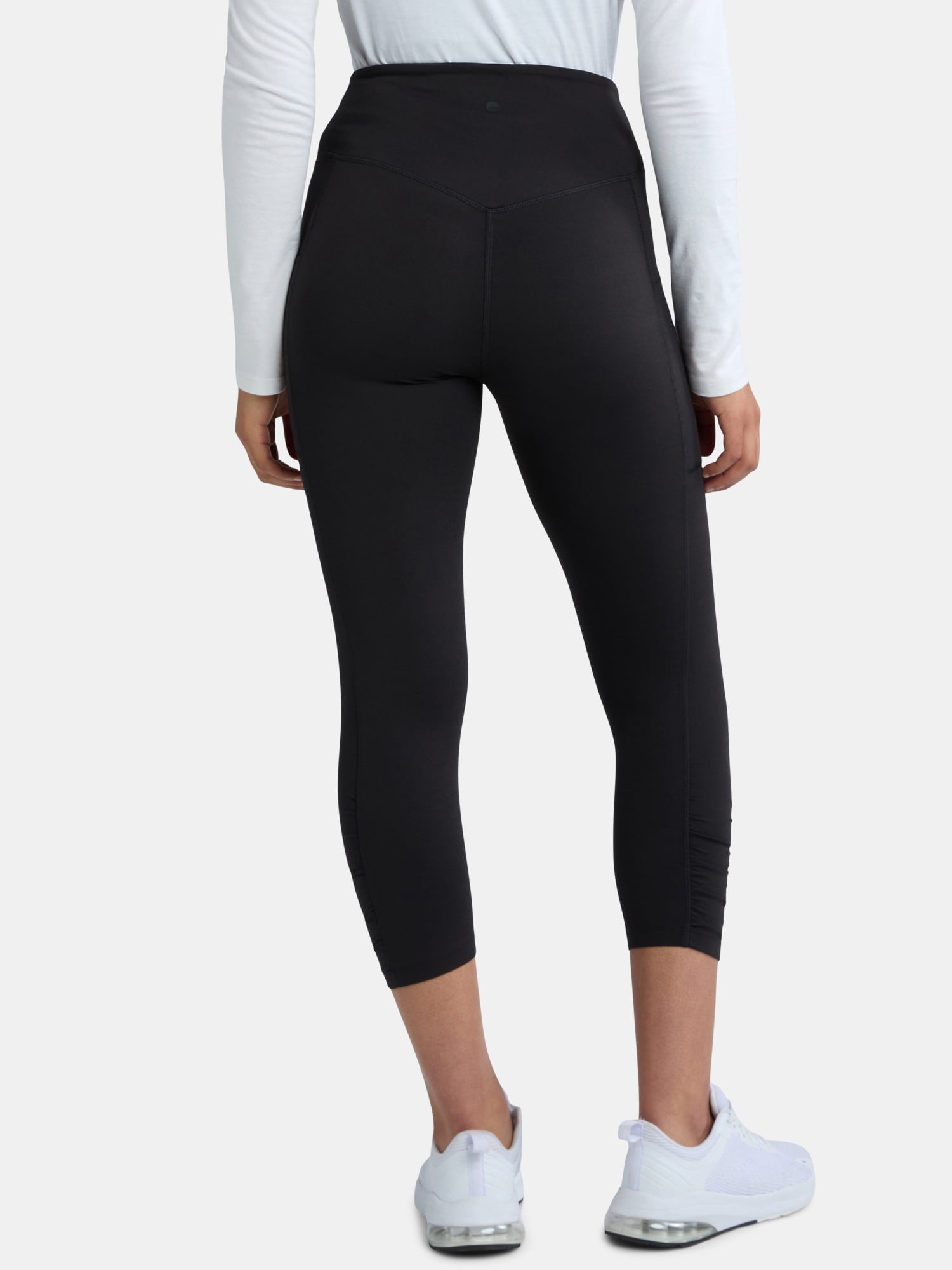 Avia Women's SoftSculpt Ruched High Rise Capri Leggings, 21" Inseam,Sizes XS-XXXL