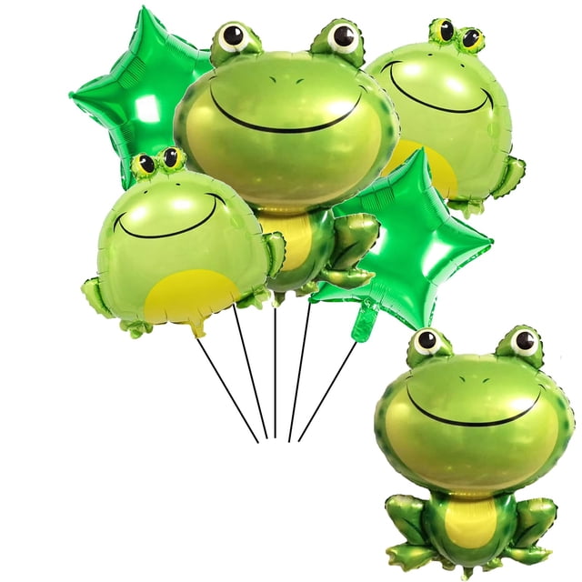 Set de Globos de Látex LYK Rana y Estrella 6 piezas de 18" para Fiesta