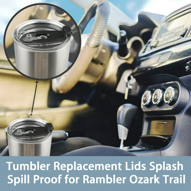 TSV 2pcs Tumbler Replacement Lids Fit for 30oz YETI Rambler, Ozark Trail,  and Old Style Rtic Cup, Spill Proof, Black 