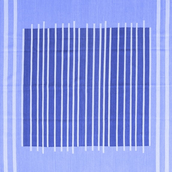 Ahgly Company Indoor Square Abstract Blue Contemporary Area Rugs, 6' Square