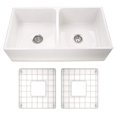 thumbnail image 5 of Nantucket Sinks T-FCFS33-DBL 33 Inch Double Bowl WhiteFarmhouse Fireclay Kitchen Sink T-FCFS33-DBL, 5 of 10