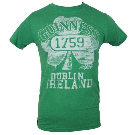 - Guinness Beer Mens T-Shirt - Distressed Lined 1759 Clover Image Dublin