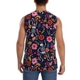 thumbnail image 4 of Fotbe Men's Dancing Skeletons Floral Garden Print Men's Sleeveless Muscle Tank Tops Casual T-Shirts for Gym Workout Beach-Large, 4 of 8