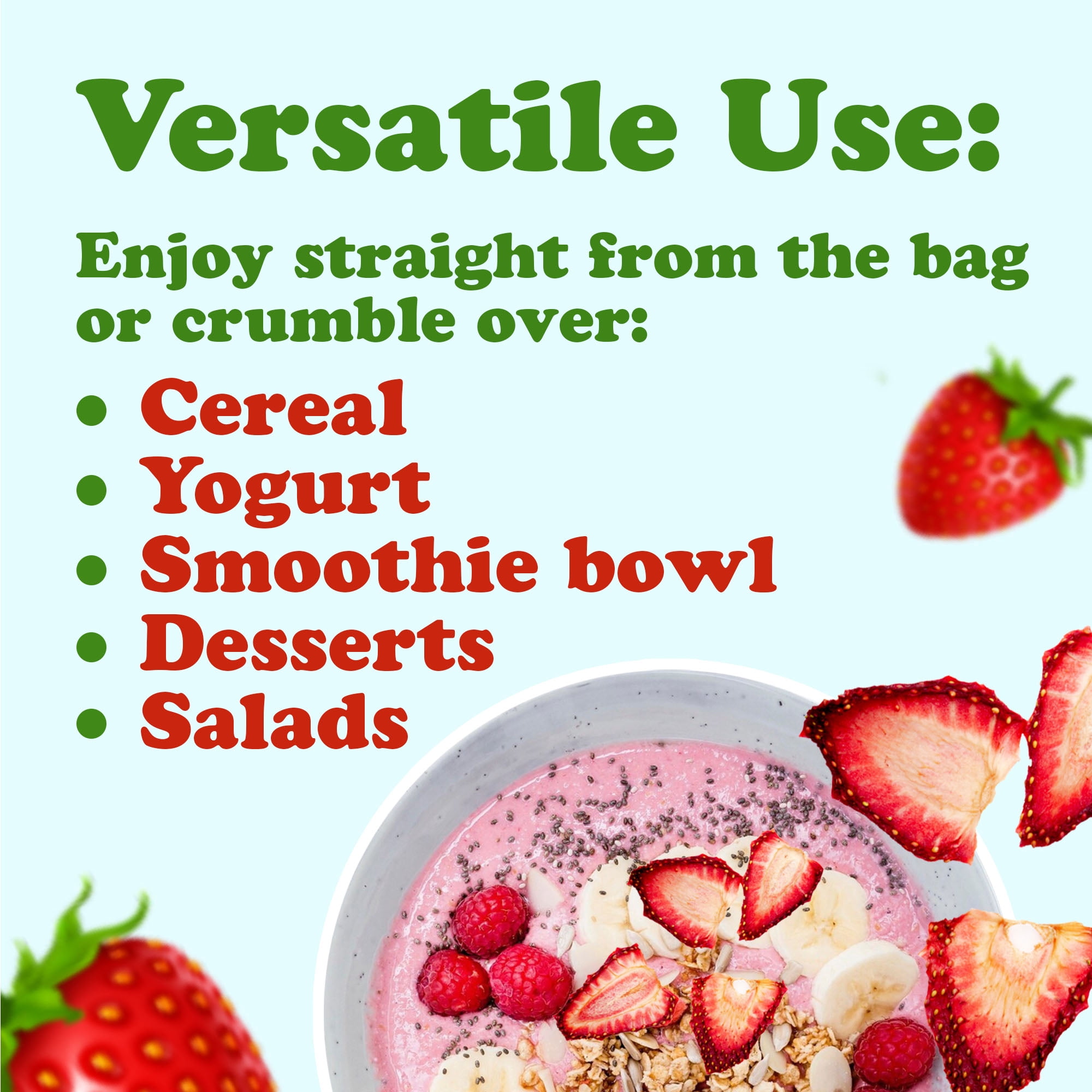 Organic Freeze-Dried Strawberries, 8 Ounces - Non-GMO, Kosher, Bulk - by Food to Live