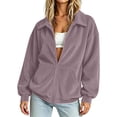thumbnail image 2 of Enjoytime Sweatshirt for Women Corduroy Collared Long Sleeve Zip Up Jacket 2026 Casual Trendy Fall Winter Clothing, 2 of 8