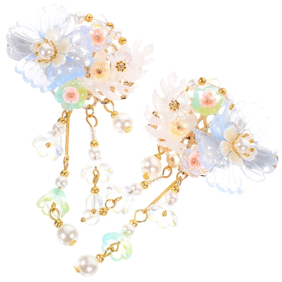 1 Pair Chinese Hair Accessories Tassel Hair Clip Flower Hair Clips Hair Flower Barrettes