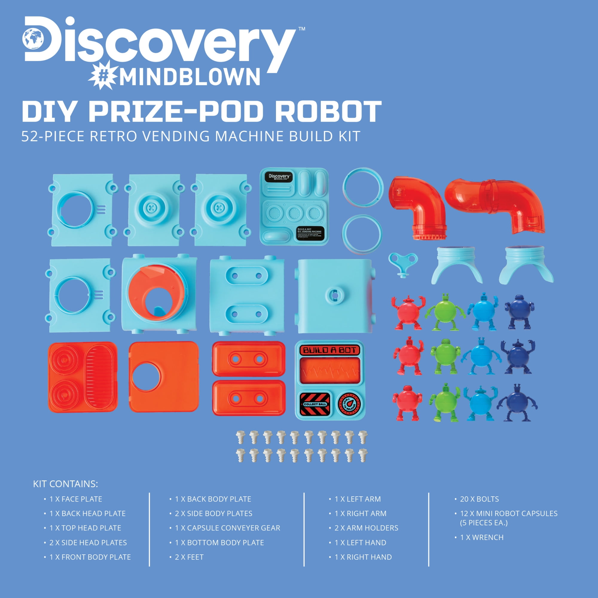 Discovery #Mindblown DIY Prize-Pod Robot 52-Piece Retro Vending