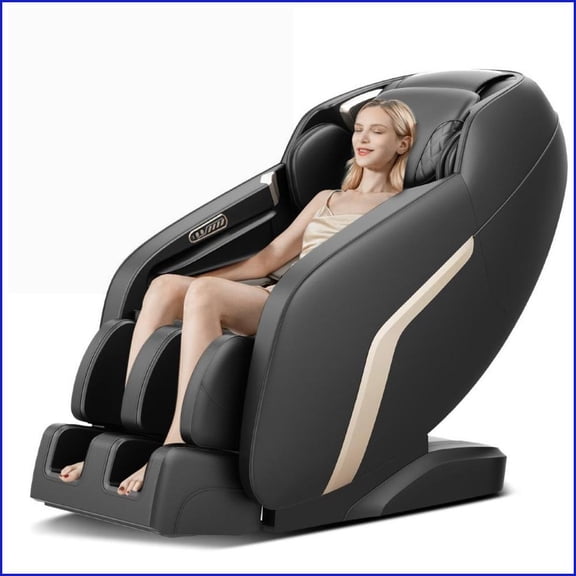 Massage Chairs Zero Gravity SL-Track Shiatsu Full Body Recliner with Bluetooth, USB, Heating, Foot Roller | Black | PU