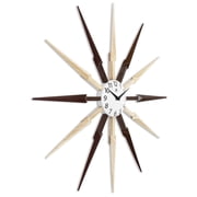 Infinity Instruments Celeste Light and Dark Wood Sunburst Wall Clock