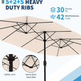 thumbnail image 5 of 15ft Patio Umbrella with Base Rectangle Oversized Double Sided Pool Umbrellas for Market, Deck, Garden, 5 of 6
