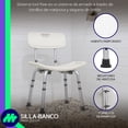 thumbnail image 3 of MEDICAL STORE Silla para Baño Ducha Segura Estructura de Aluminio, Cómoda Antidezlizante con Respaldo, Desarmable y con Altura Ajustable, 3 of 8