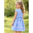 thumbnail image 3 of HILEELANG 3-13T Little/Big Girls Light Blue Gingham 100% Cotton Dress Size 10-11T, 3 of 8