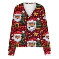 thumbnail image 4 of Puntoco Chaqueta Informal Con Botones Y Estampado Navideño Para Mujer, 4 of 5