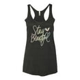 thumbnail image 2 of Stay Beautiful Positivity Quote Saying Pop Culture Tri-Blend Racerback Tank Top, Vintage Black, Small, 2 of 3