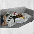 thumbnail image 6 of Volleyball Soft Flannel Fleece Throw Blanket, Shapes of a Male and a Female Hitting Striking Paint Strokes, Cozy Plush for Indoor and Outdoor Use, 50" x 70", Vermilion Charcoal Grey, by Ambesonne, 6 of 6