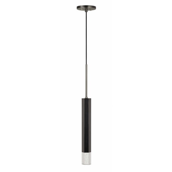 Cal Lighting 1-Light Aluminum Pendant with Glass Diffuser in Gunmetal Gray