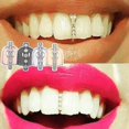 thumbnail image 1 of Divertido regalo de joyería, nuevo Hip Hop, parrillas de cristal doradas, boca Dental, gorros para dientes Punk, fiesta de Cosplay, 1 of 5