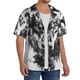 thumbnail image 2 of Balery Majestic Wolf Landscape Camisa Casual de Manga Corta con Botones para Hombre, Texturizada, Estilo Cubano, para Playa, Verano-Medium, 2 of 5