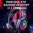 thumbnail image 2 of ONIKUMA K10 Head-mounted RGB Gaming Headset with 50mm Driver Unit High Sensitive Adjustable Mic Wide Compatibility(7.1 Version), 2 of 8