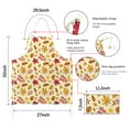 thumbnail image 7 of Autumn Fall Leaves Pattern Apron-Garden Aprons for Women with Pockets-Cotton Linen Waterproof Kitchen Cooking Gardening Aprons Adjustable for Kitchen,Cooking,BBQ and Salon 33"x27", 7 of 7