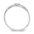 thumbnail image 2 of 14K White Gold Ring Band Themed Polished & Satin Claddagh, 2 of 5