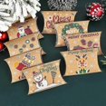 thumbnail image 1 of 10 cajas de papel kraft con forma de almohada, para dulces navideños, bolsas, regalo de Papá Noel, decoración para fiestas de Navidad 2024, 1 of 5