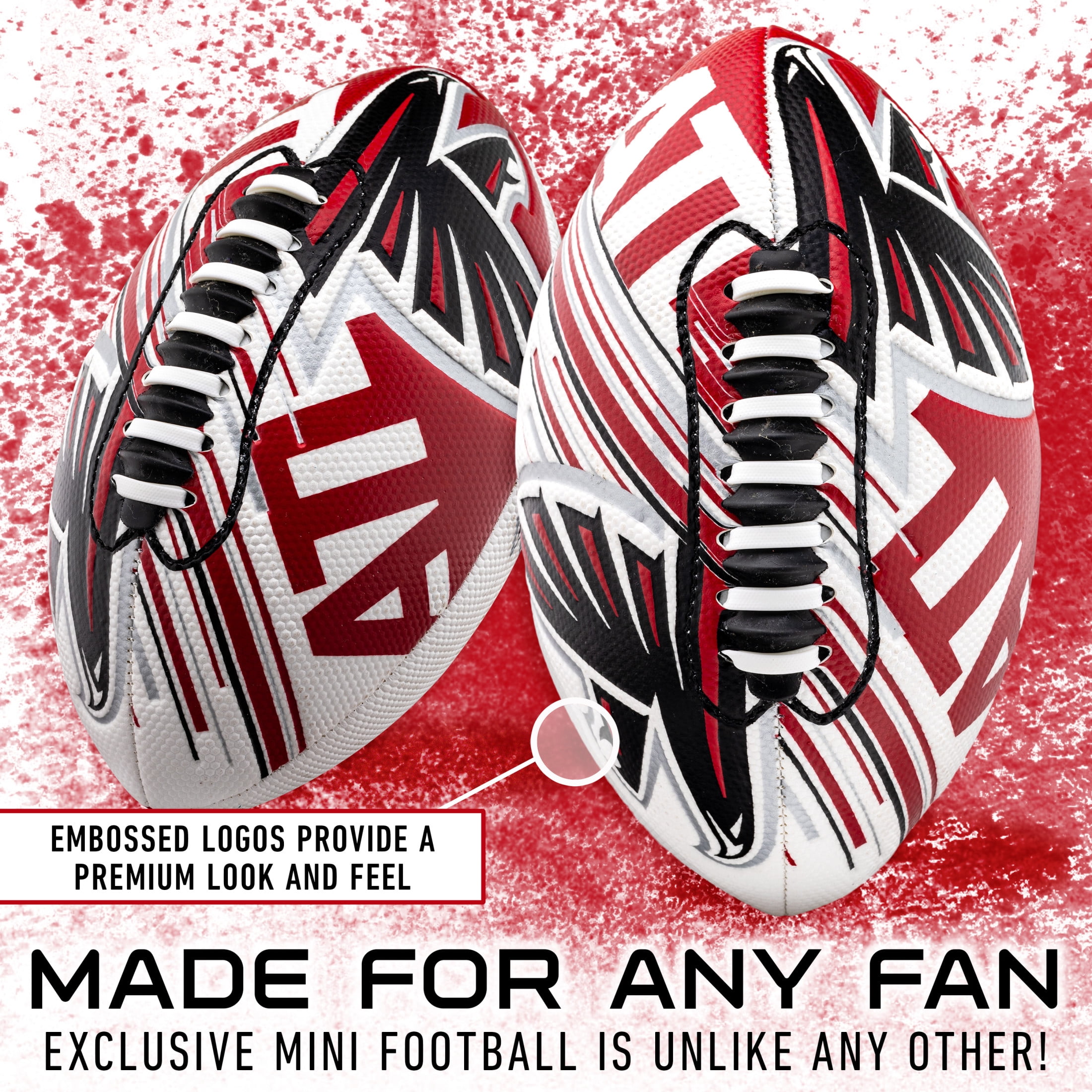 NFL Atlanta Falcons Football - Youth Mini Football - 8.5" Football- SPACELACE Easy Grip Texture- Perfect for Kids !