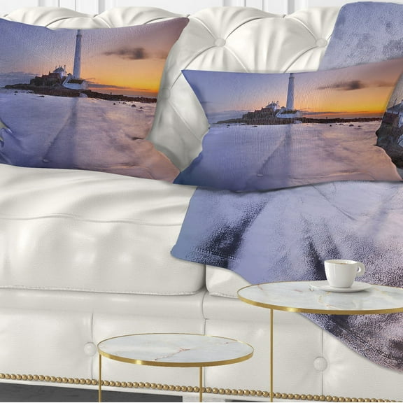 Designart 12" x 20" Multi-color Polyester Throw Pillow