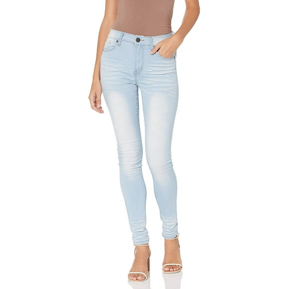 V.I.P. JEANS JEANS Skinny Basiques à Cinq Poches pour Femmes, Dégradé Bleu, 7