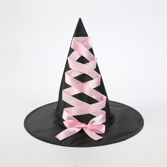 QSAWXQZ Women's Halloween Pointed Party Hat Cone Shape Wide Brim Oxford Masquerade Stage Dress up Headwear Free Size