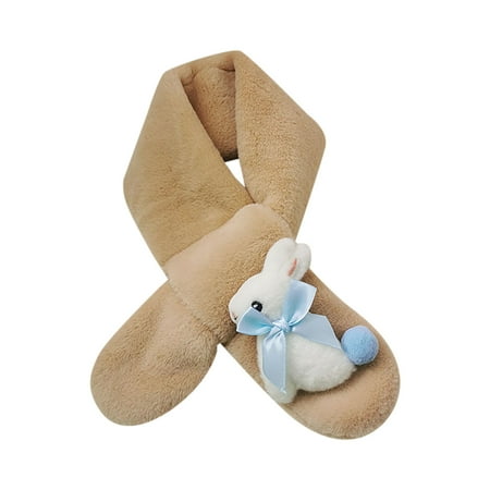 

Heiheiup 2022 Children S Scarf Autumn And Winter Plush Parent Child Cartoon Imitation Bunny Scarf Women s Ski Bib