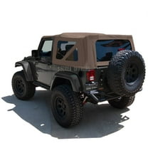 Sierra Offroad Soft Top for 2010 to 2018 Jeep Wrangler JK - Saddle, Sailcloth Vinyl - 2 Door Jeep Soft Top with Rear Plastic Tinted Windows - Factory Precision Fit Replacement - No Upper Door Skins