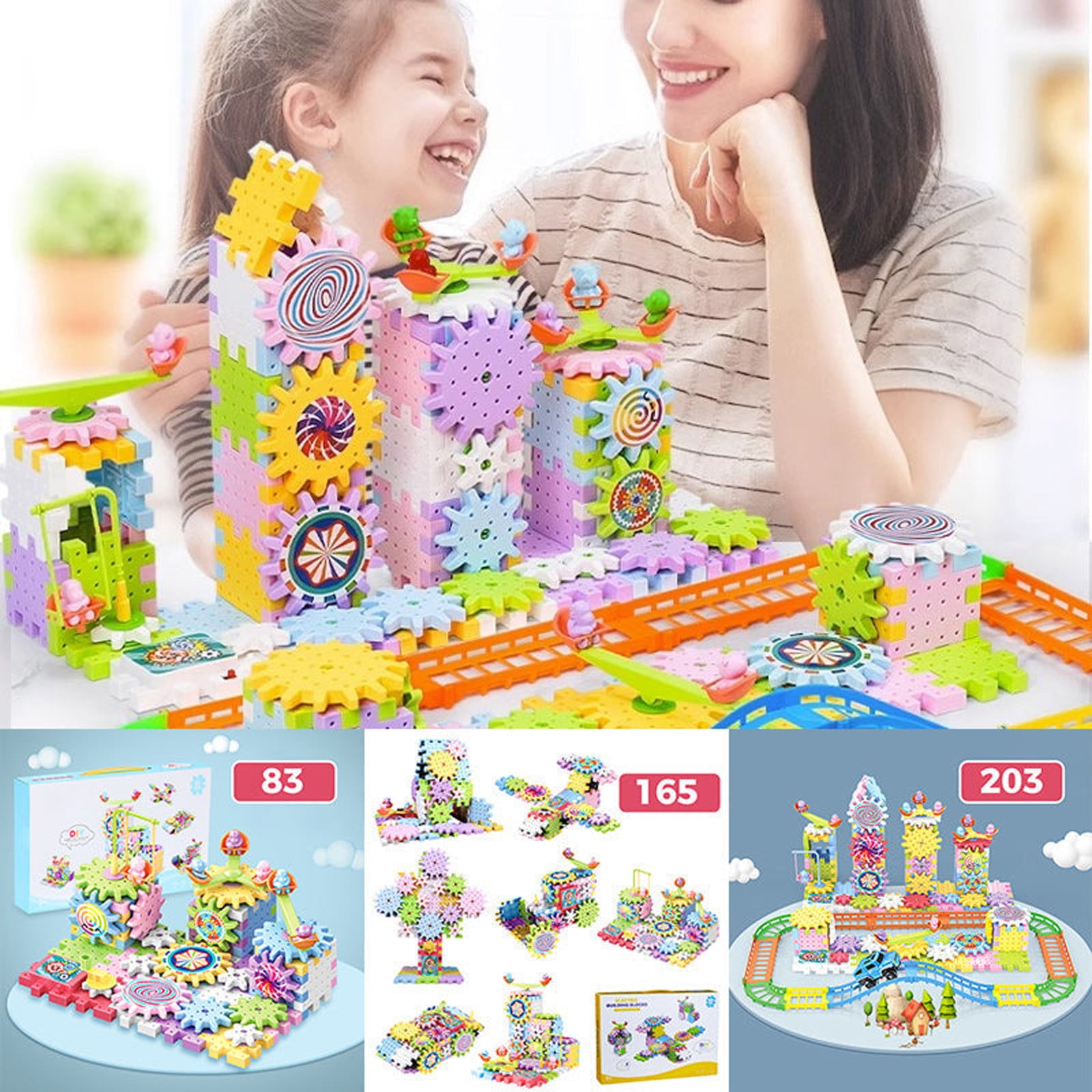 Iumwxz Ornament Science and Technology Changeable Building Blocks Mechanical Gear Children's Educational Early Childhood Insertion Particles Building Block toys C Plastic up to 45% off