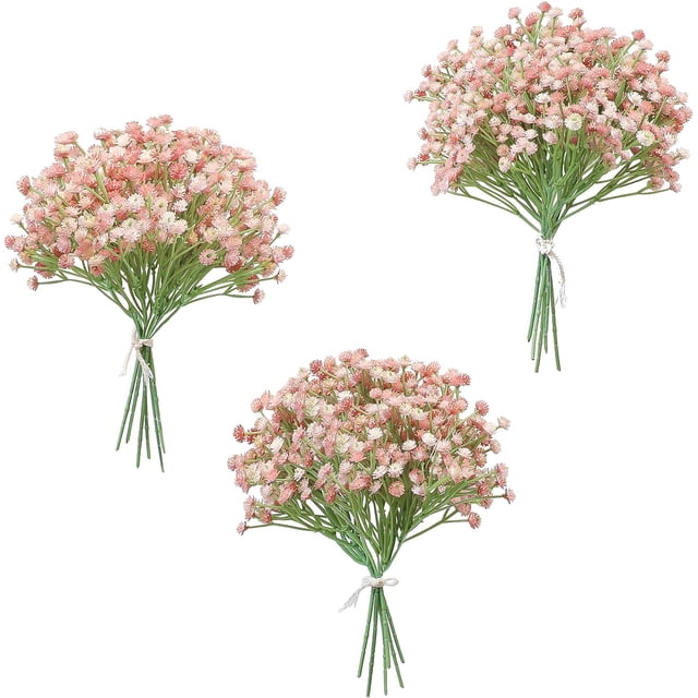 Nvzi 18 piezas de gypsophila artificial en aerosol, flores falsas rosas de tacto real para ramos de boda, centros de mesa, arreglos florales y decoraciones