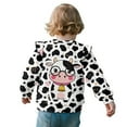 thumbnail image 3 of Xoenoiee Cow Bell Paint Splatter Print Toddler Girl Crewneck Sweatshirt Soft Pullover Sweatshirts Long Sleeve Tops Outfit Kids Clothes Graphic Sweaters, Size 5-6 Years, 3 of 7