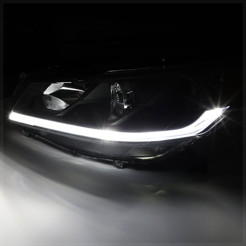 Ivamos Pair Front LED Headlights For 2016-2017 Honda Accord – Clear Lens, Chrome Housing