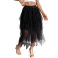 thumbnail image 3 of Womens Irregular Mesh Tulle Skirt High Waist Versatile Slimming Layered Tutu Skirt, 3 of 6