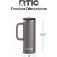 thumbnail image 4 of 20oz Road Trip Travel Mug with Lid and Handle, Ceramic Lined, Insulated, Stainless Steel, Metal, Double Wall Vacuum-Insulation, Portable Coffee, Tea Cup for Hot and Cold Drink, Graphite, 4 of 4