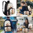 thumbnail image 2 of KUIFORTI Cherry Blossoms Capyabra Backpack with Lunch Box, 4Pcs Kids School Bag Set for Elementary Primary Middle School Students, Boys Girls Bookbag Back to School Supplies, 2 of 7