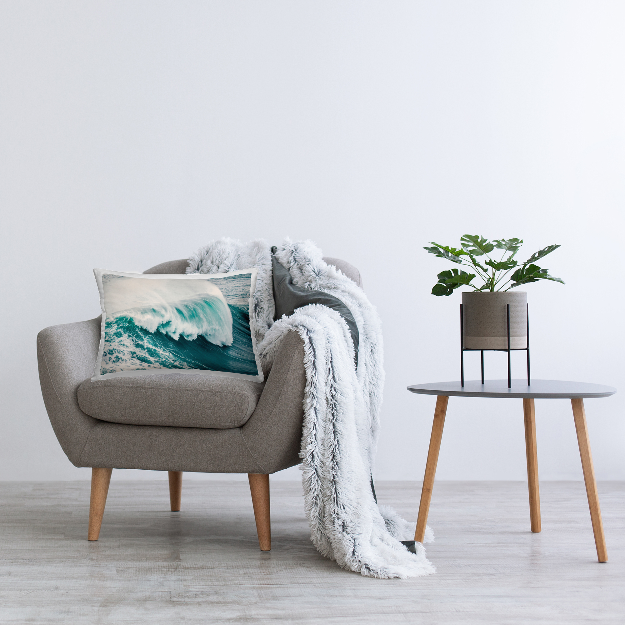 Stupell Industries Large Breaking Wave Decorative Printed Throw Pillow Design by Nataly White.