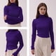 thumbnail image 4 of Jersey v28 para mujer, elástico, cuello alto, corte ajustado, morado, 4 of 5